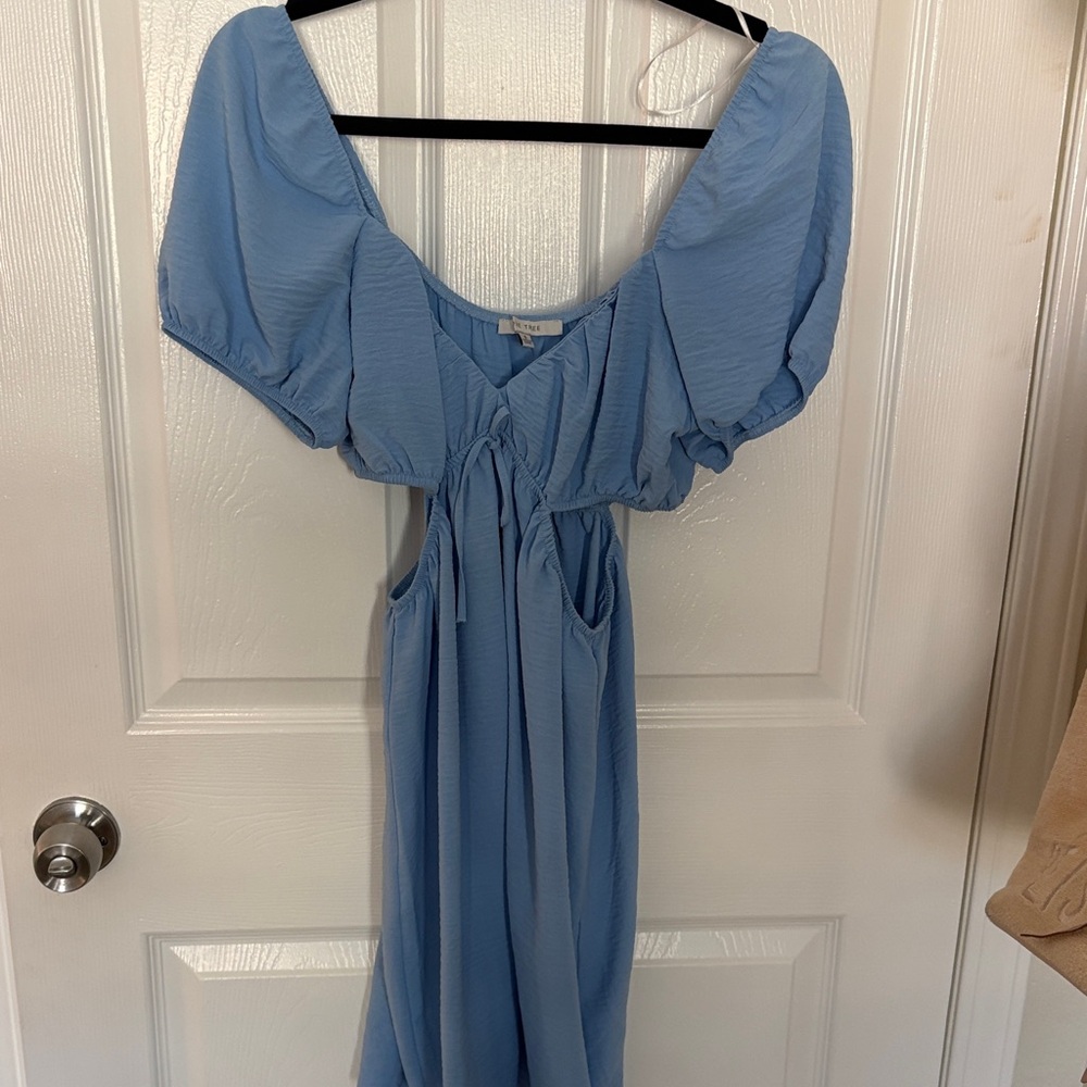 Love Tree Light Blue Backless Dress